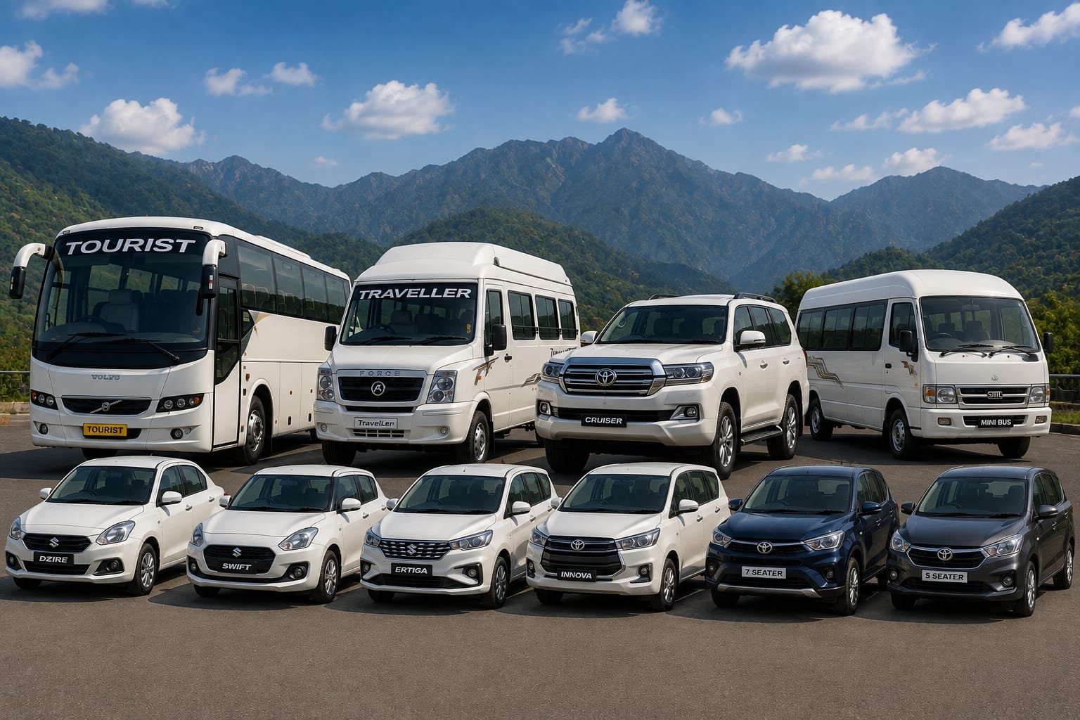 Bus aur tempo traveller fleet